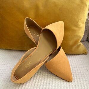 J. Crew Sueded Zoe D’Orsay Flats, mustard yellow, Sz 8.5, NWB